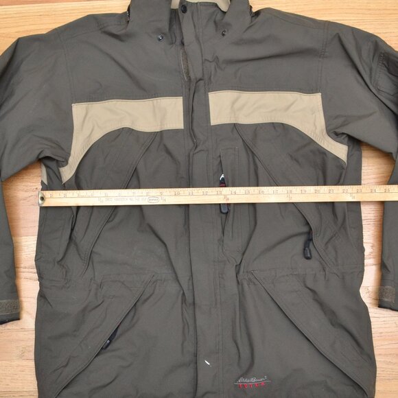 Eddie Bauer EBTEK Gore-Tex Dark Olive Green Waterproof Jacket Mens Size L - Picture 7 of 10